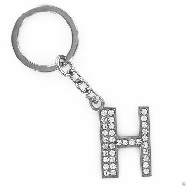 LNRRABC Fashion New Crystal Rhinestones Alphabet Keyring Initial Letter ...