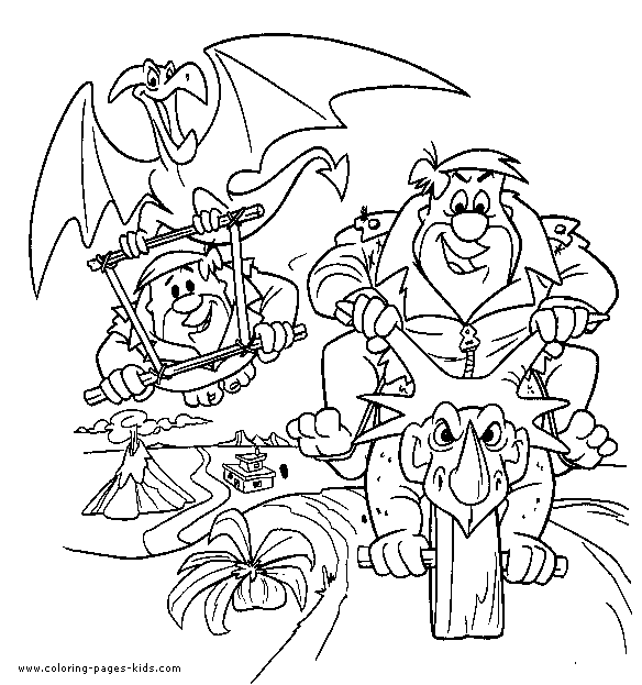 Flintstones Color Page Cartoon Characters Coloring Pages Plate Sheetprintable
