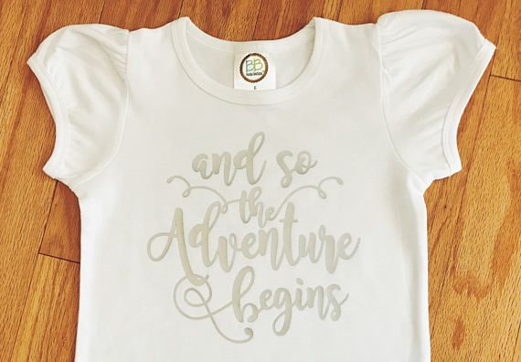 Girl's And So the Adventure Begins Shirt, Inspirational Children's T-shirt, Motivational Tee