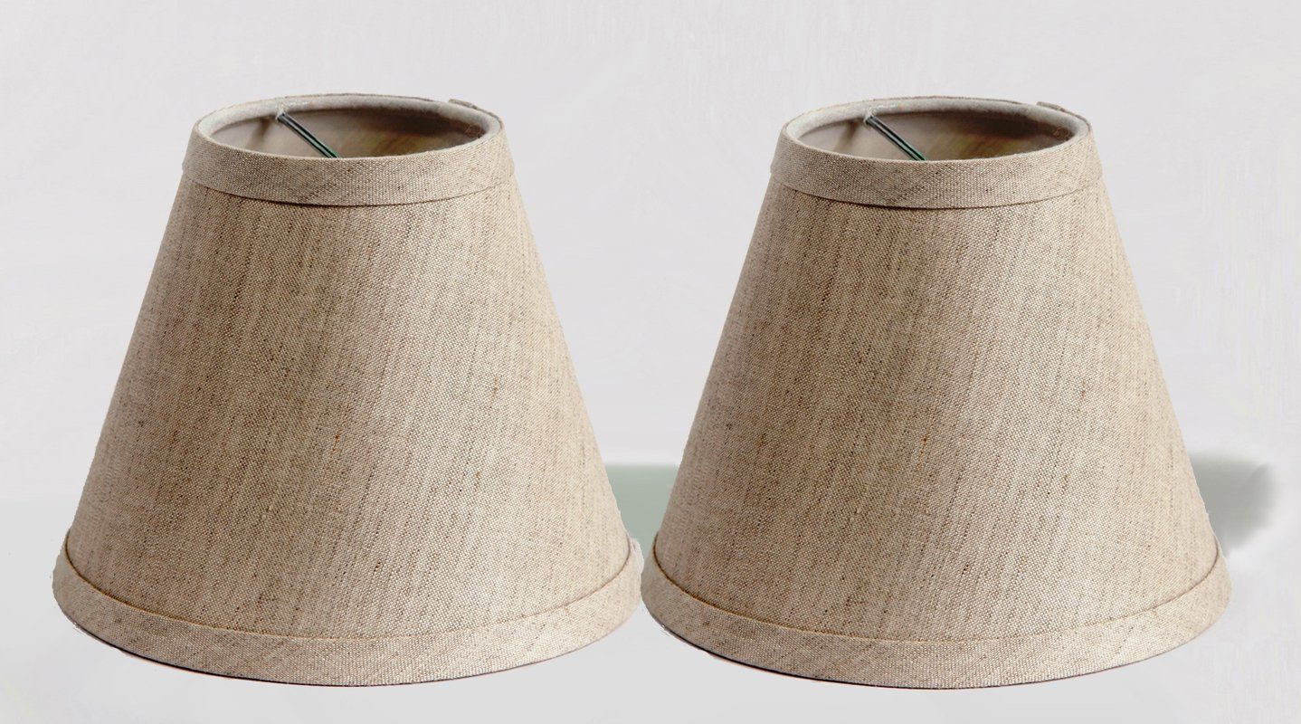 Urbanest Linen Chandelier Lamp Shades, 6 inch, Hardback Clip On, Oatmeal Urbanest Linen Chandelier Lamp Shades, 6 inch, Hardback Clip On, Oatmeal