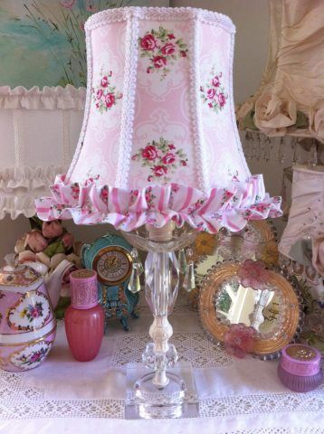 Pink Lamp Shade Ohhh So Y Shabby Chic Lighting Pink Lamp Shade
