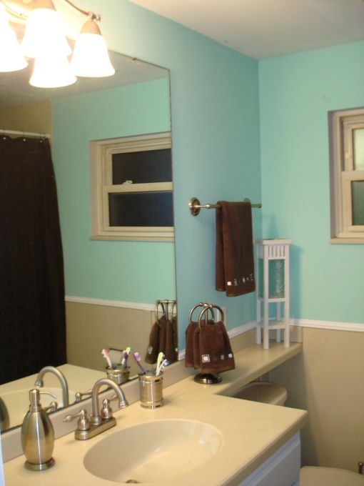 Could Do This For Boy S Bathroom Easily With White Trim And Could Do This For Boy S Bathroom Easily With White Trim And Vanity Is Blue Brown Too Done