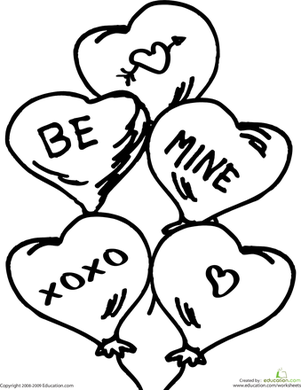 color the valentines balloons worksheet educationcom