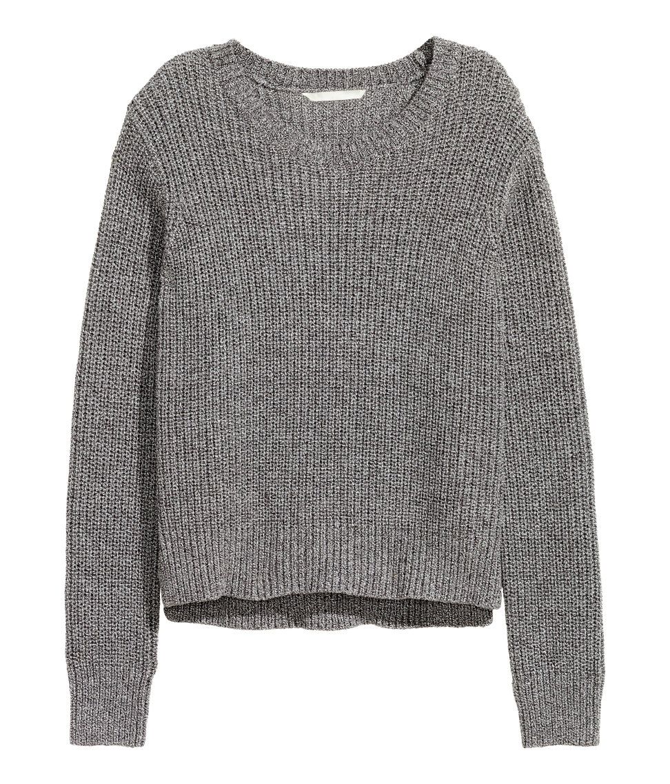 Pullover | SchwarzWeiß meliert | Damen | H&M DE Strick für Damen | Strickjacken & Strickpullover | Online