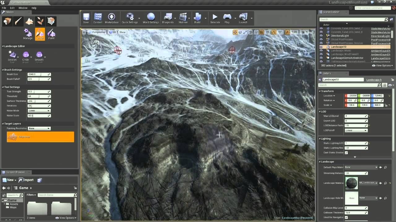 Unreal Engine 4 Twitch Broadcast Landscape Mountains Demo and