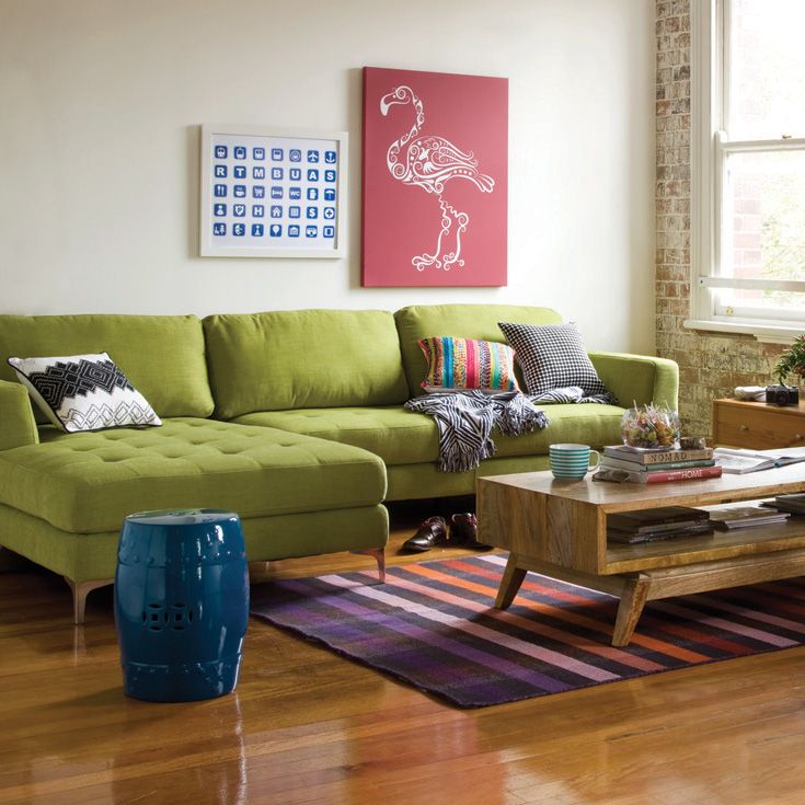 OZ Design Furniture Winter 2014. Green sofa, retro, bright