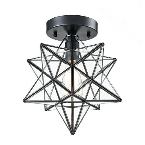 Com Gp Aw D B06xs2g2ln Psc X3d 1 Star Lights On Ceiling Porch Star Ceiling Porch Lights, Axiland Moravian Star Light Flush Mount Ceiling With Seeded Glass Shade