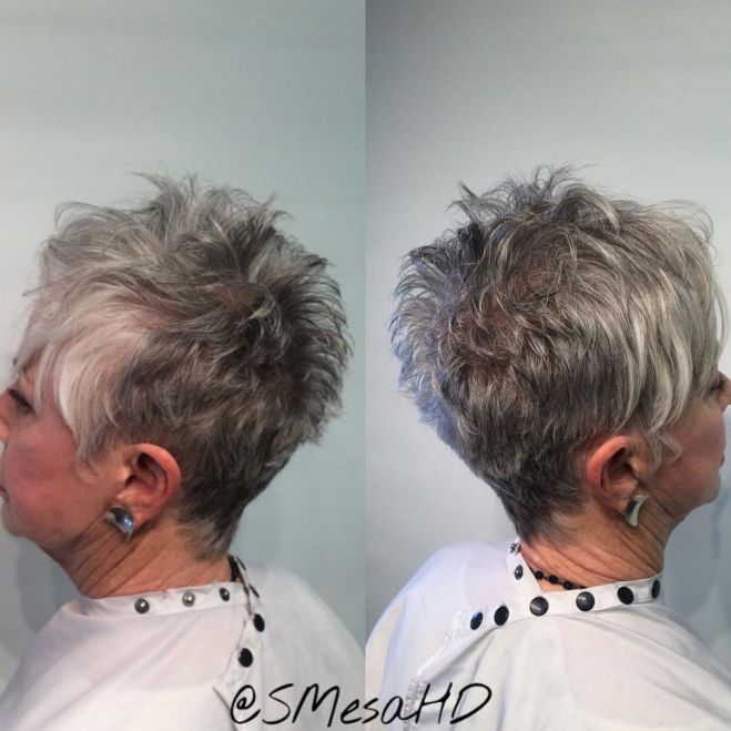 65 Gorgeous Gray Hair Styles Spiky Gray Pixie for 65 Gorgeous Gray Hair Styles Spiky Gray Pixie for