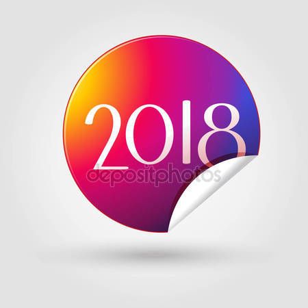 2018 logo symbol for happy new year and christmas holiday luxury instagram logo for flyers