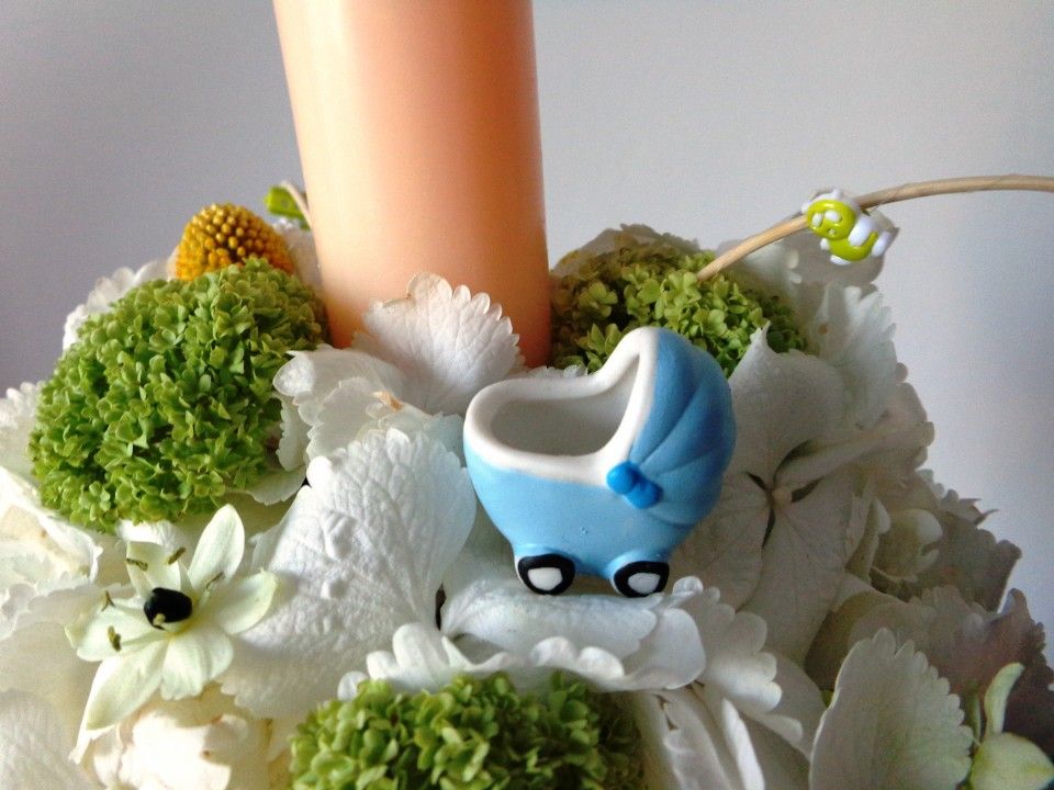 Poze Lumanare Hortensie Viburnum Si Craspedia Candles Planter