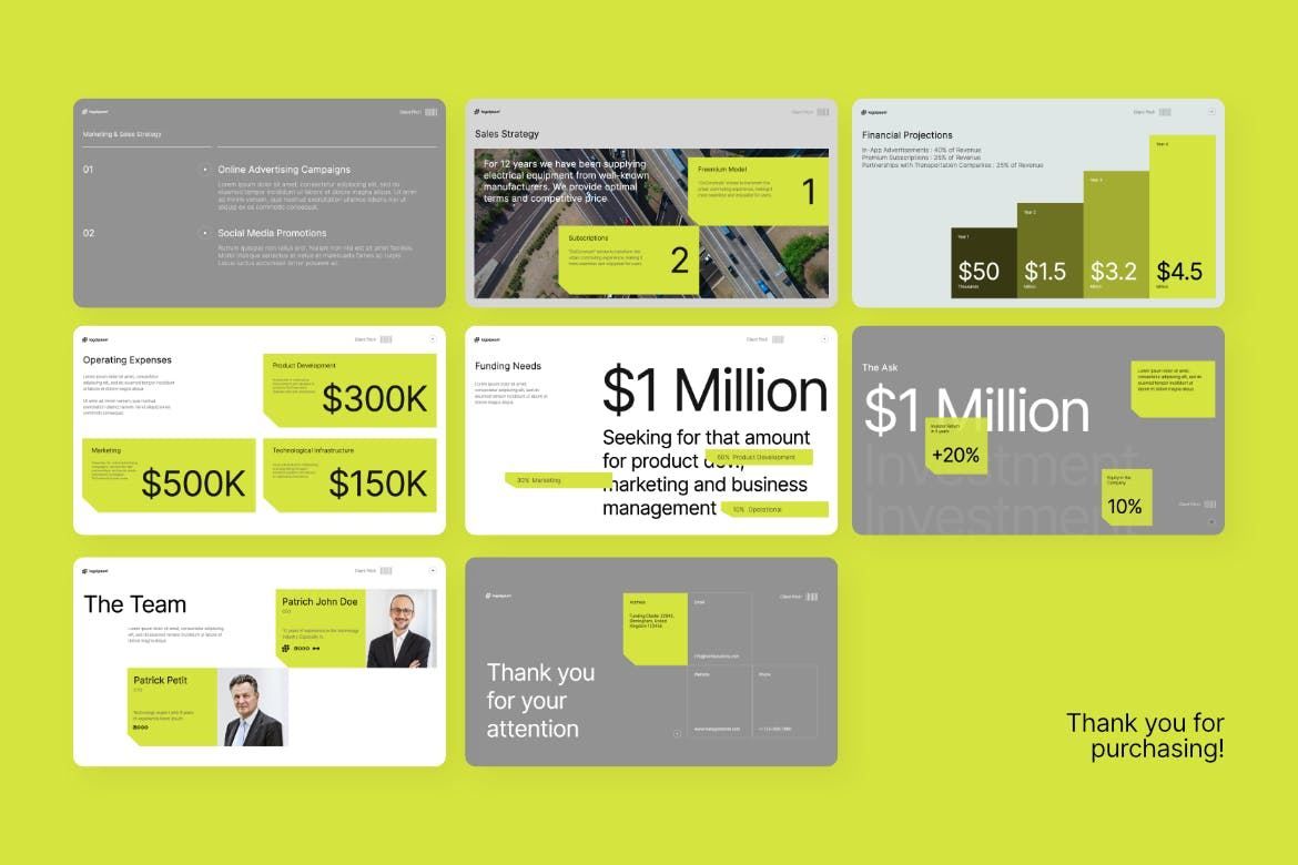 Green Startup Pitch Deck Tech Google Slides