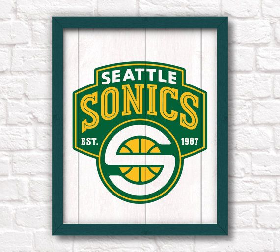 Seattle Sonics Supersonics Scrapbooking Craft Sticker Sheet Set #1