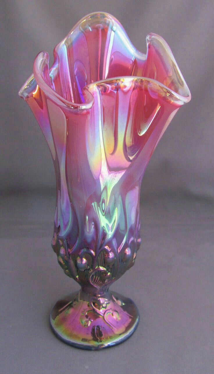 Fenton glassware Fenton Pink Iridescent Carnival Glass