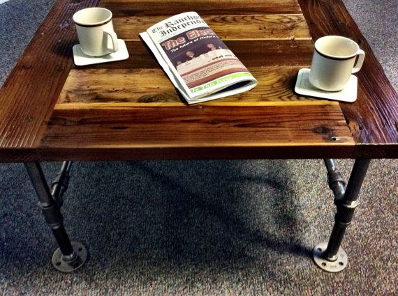 Industrial Coffee Table with Breadboard Ends