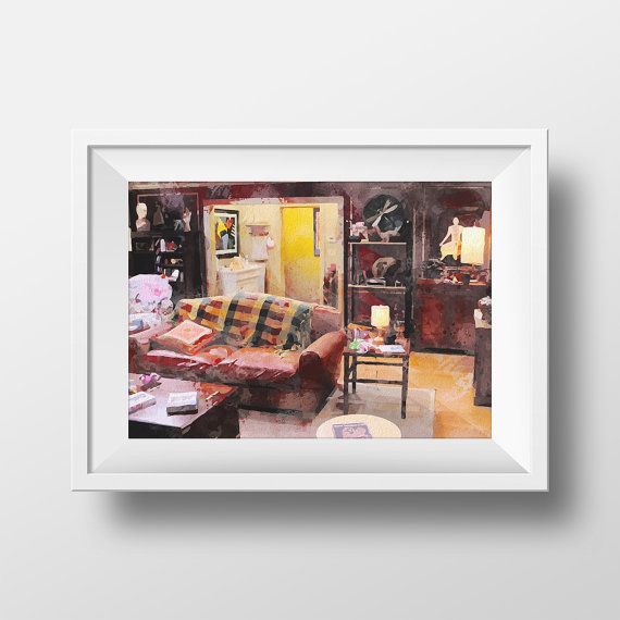 Art Print Ross Apartment Friends Tv Show Printable Theme Art Print Ross Apartment Friends Tv Show Printable Theme Monica Chandler Phoebe Rachel Joey Central Perk Poster
