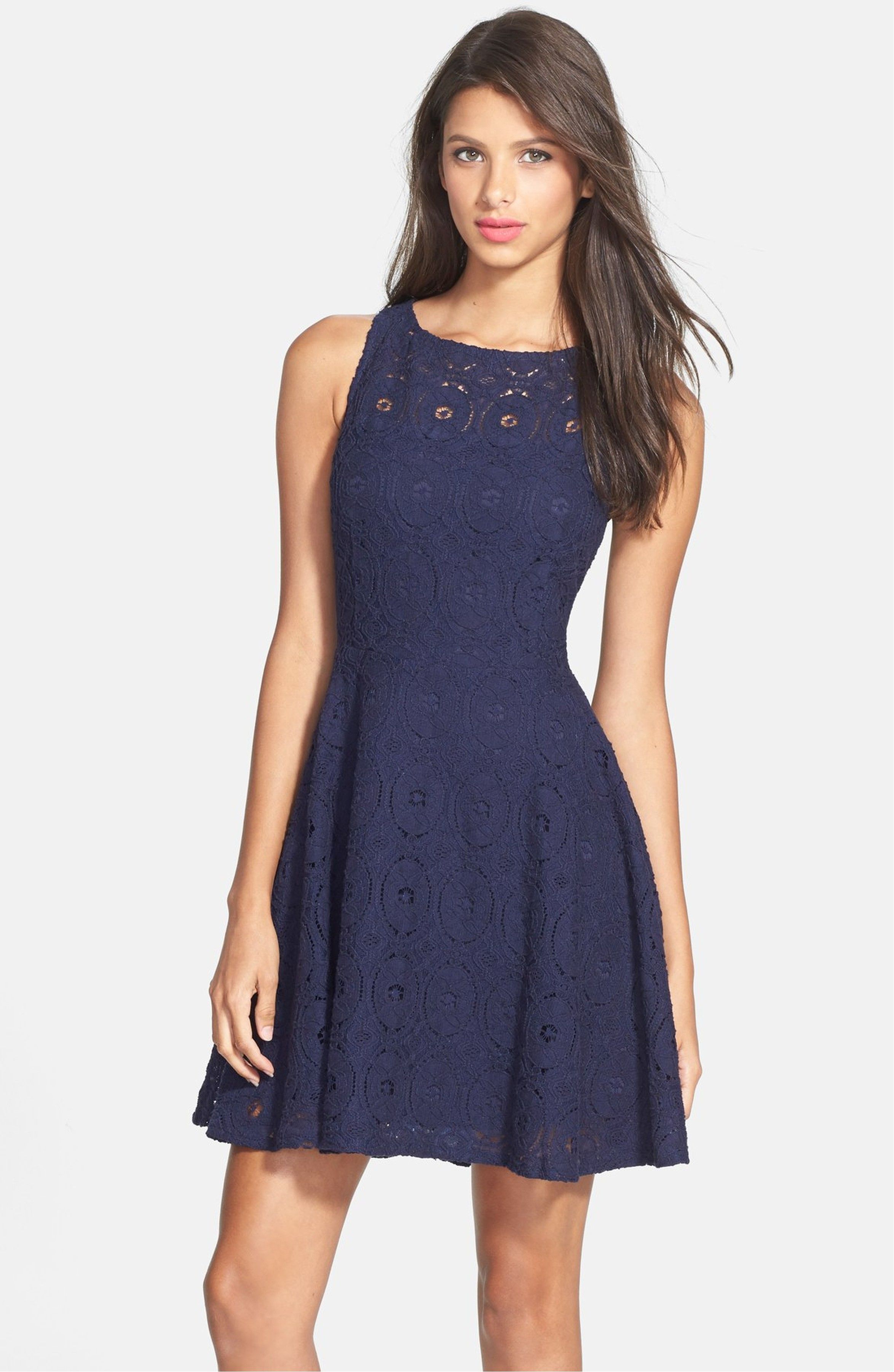 BB Dakota Renley Lace Fit &amp; Flare Minidress (Nordstrom