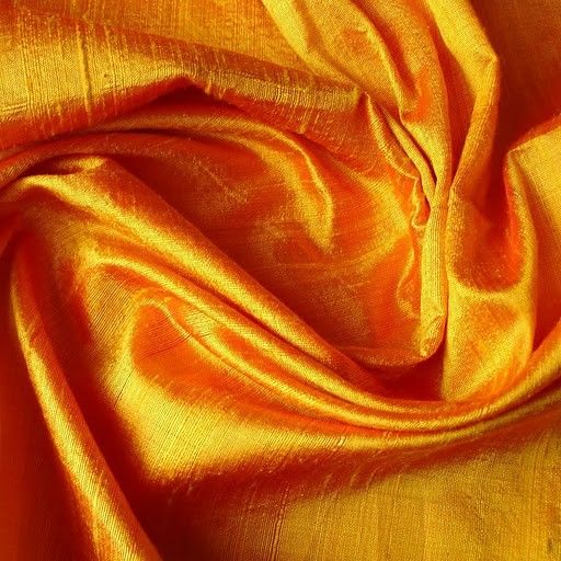Saffron 100 Percent Pure Silk Dupioni Fabric Decorative Whole Raw Indian S Orange Products Raw Silk Fabric
