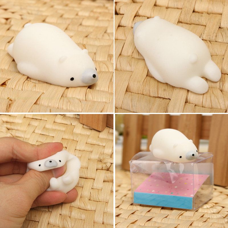 Mochi Polar Bear Squishy Squeeze Cute Healing Toy Kawaii Collection Stress Relie