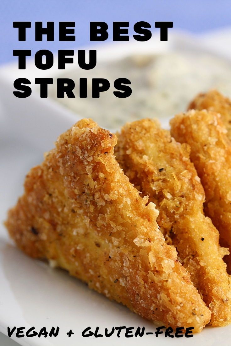 Tofu Strips w/ Maple Dill Sauce, vegan + gf