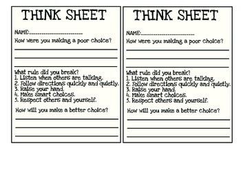 behavior reflection sheet behavior reflection sheets pinterest behavior reflection sheets