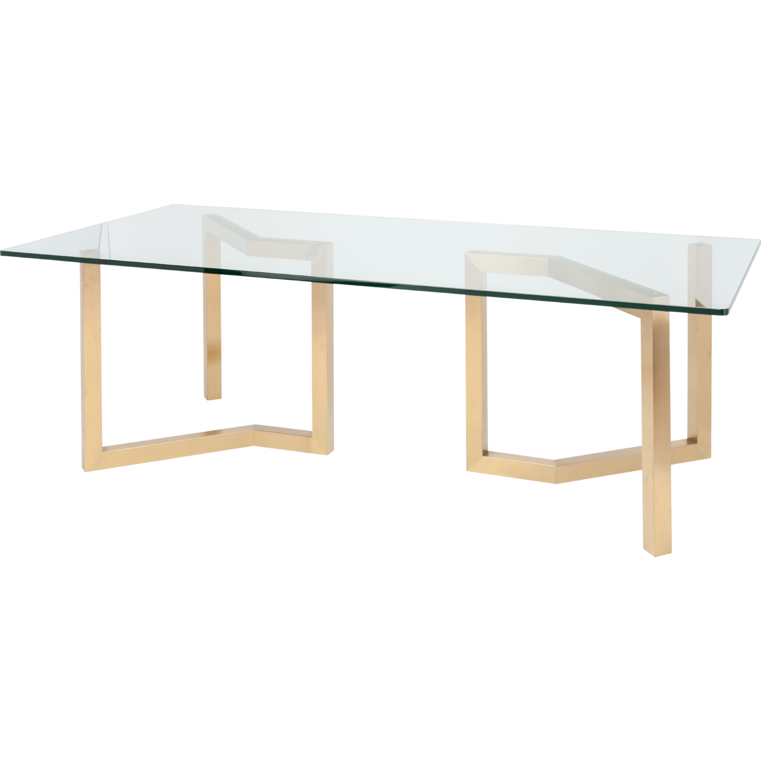 Nuevo Paula 94 Dining Table Brushed Gold Geometric Legs Nuevo Paula 94 Dining Table Brushed Gold Geometric Legs