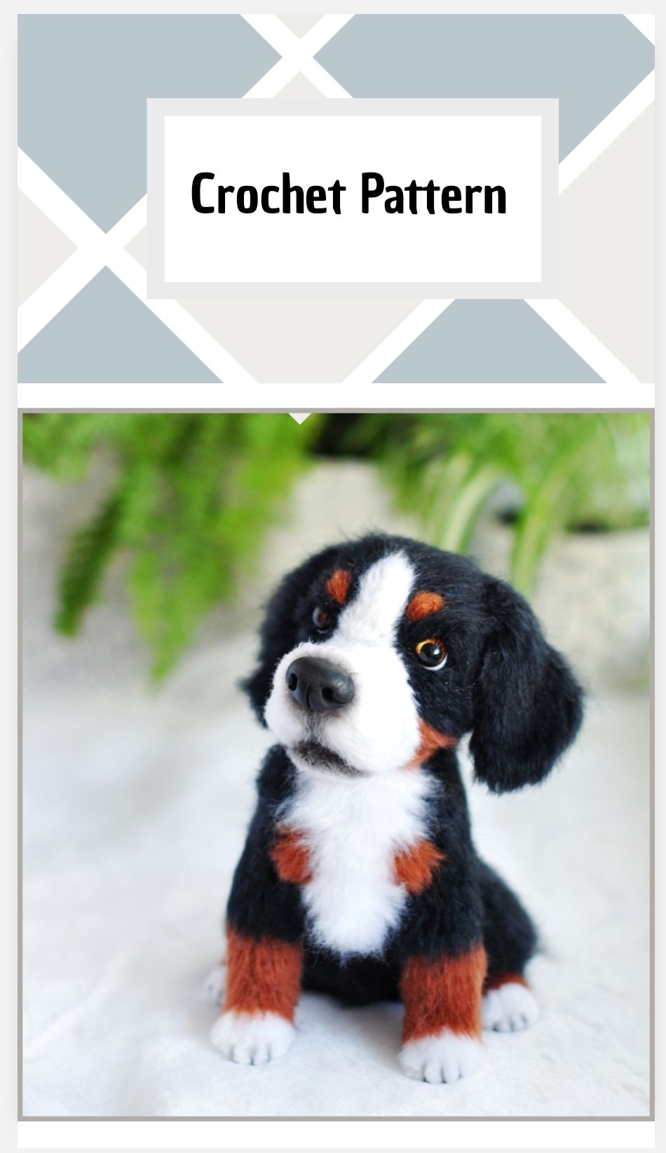 Crochet pattern Bernese Mountain Dog dog stuffed animal | Etsy in 2021