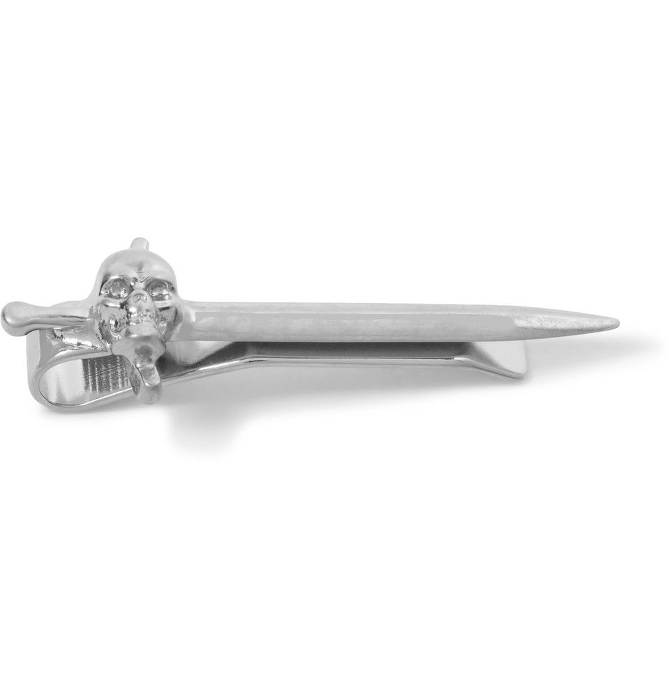 Alexander Mcqueen Silver Plated Skull And Sword Tie Clip I Got Alexander Mcqueen Silver Plated Skull And Sword Tie Clip I Got Him This