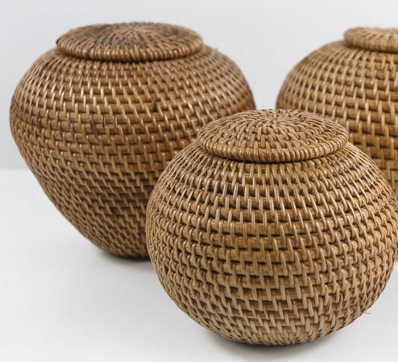 Baskets Round Ball Indonesian Lombok Basket Traditional Bali Decor Baskets Round Ball Indonesian Lombok, Round Woven Basket With Lid