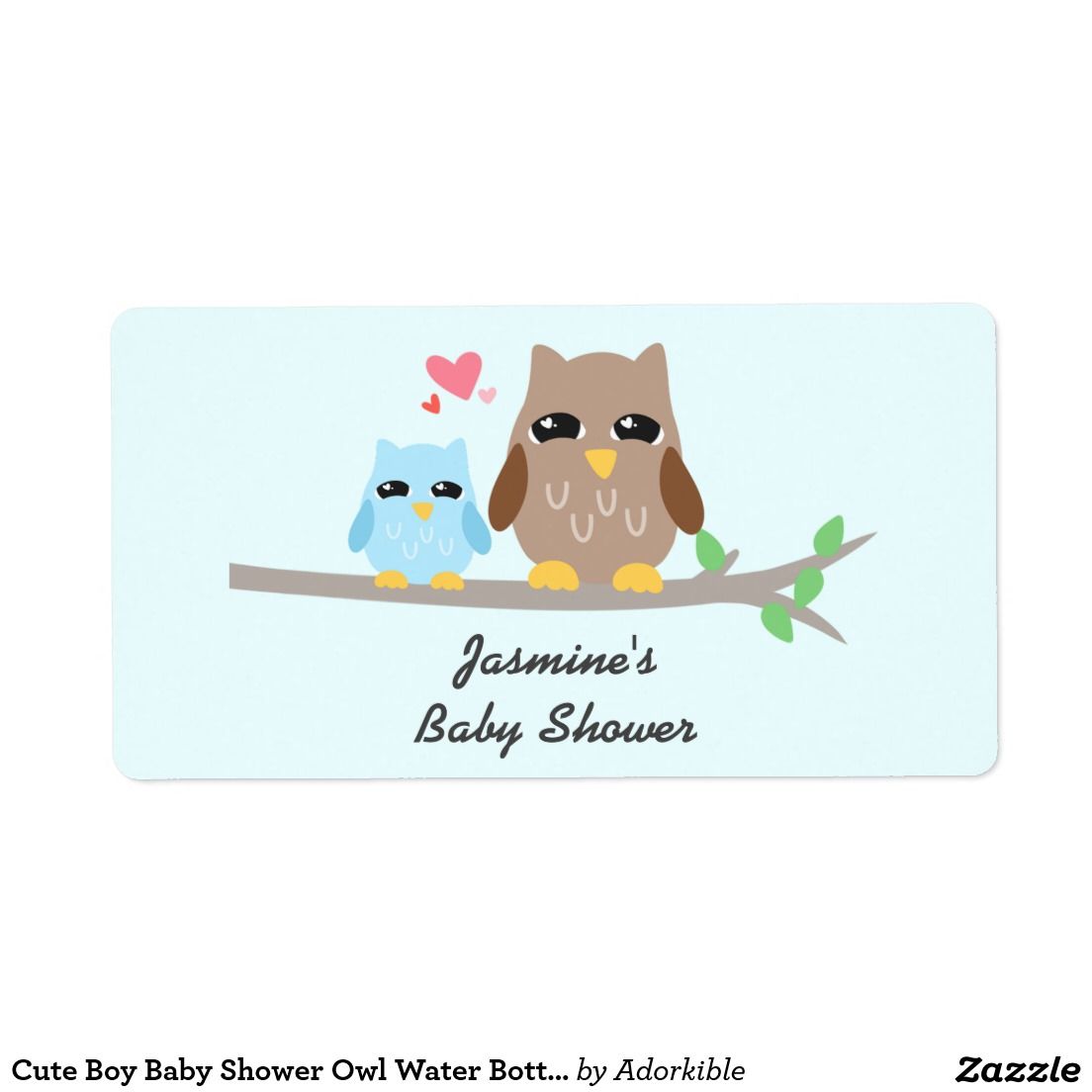 Create your own Return Address Label | Zazzle.com | Owl baby shower, Water bottle labels baby ...