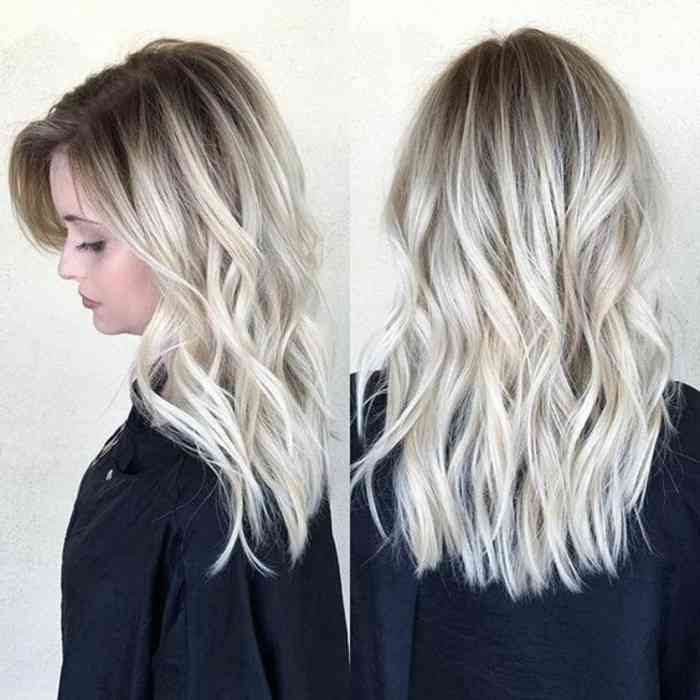 ombré hair chatain blond platine
