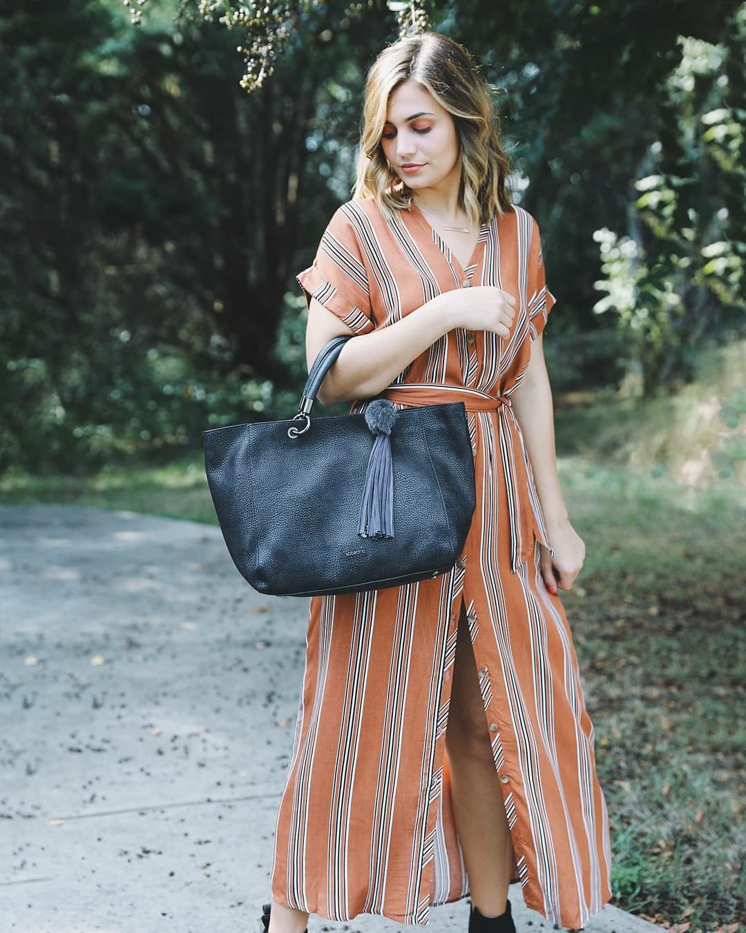 STRIPES ARE THE COLOR OF THE SEASON! This burnt orange