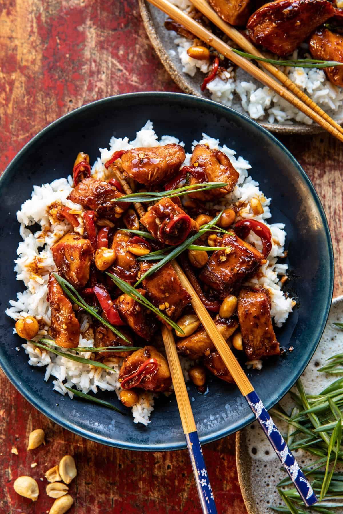 Healthier 25 Minute Kung Pao Chicken. Taking everyone’s favorite takeout order and making it healthier. So much better than ordering out!
