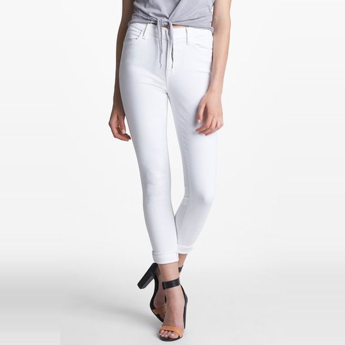 best high rise white jeans