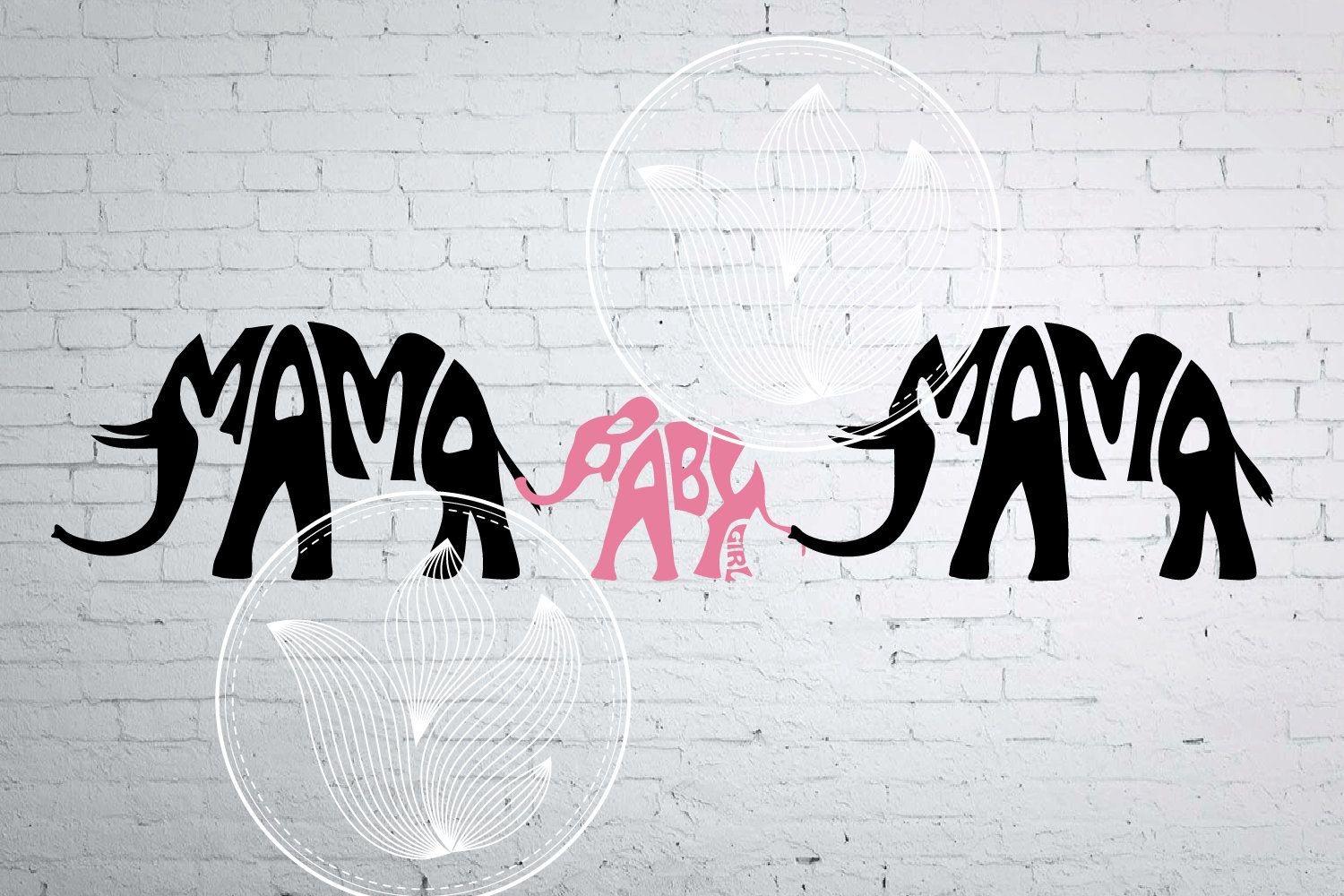 Download Elephant family holding tails, Mama Baby girl Mama, eps ...