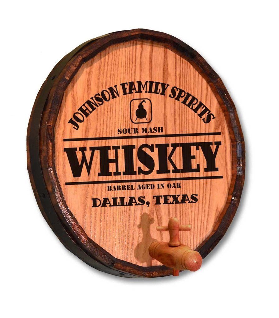 Custom Whiskey Barrel Sign Whiskey Still Personalized Quarter Barrel Sign Barrel