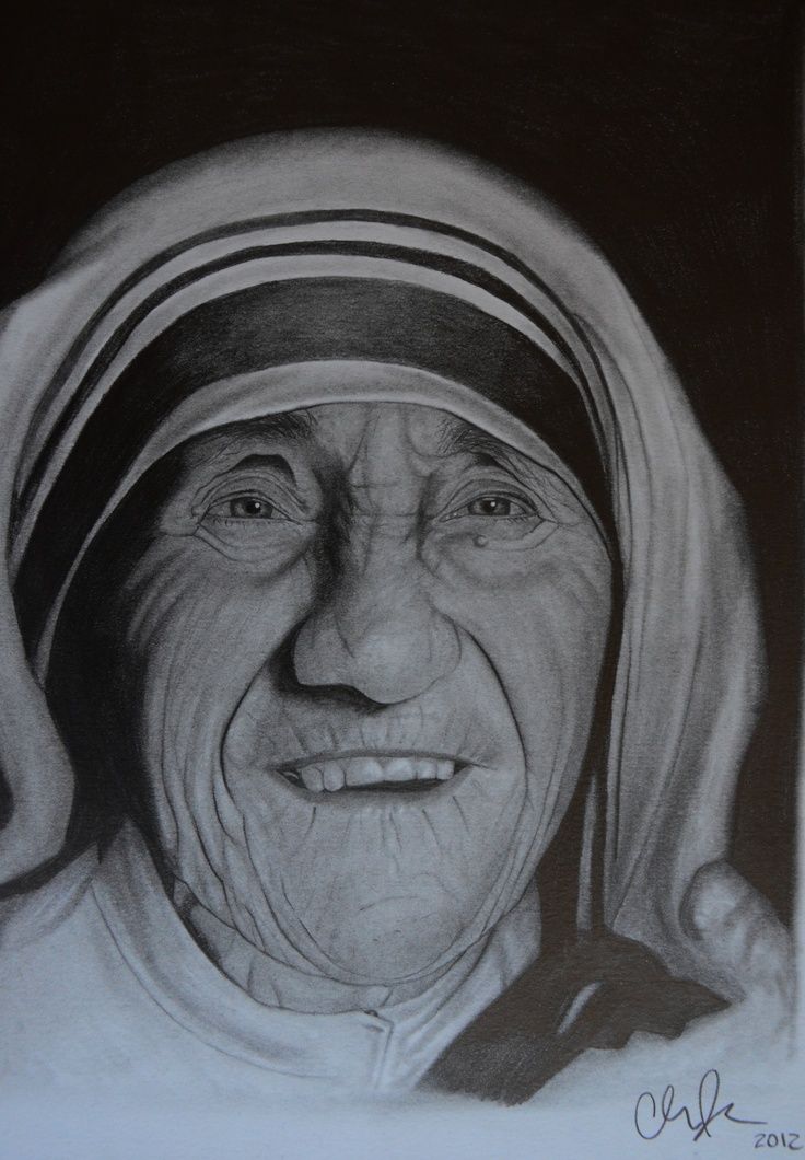MOTHER TERESA AT 100 PENCIL PORTRAIT | Pencil portrait, Captain america