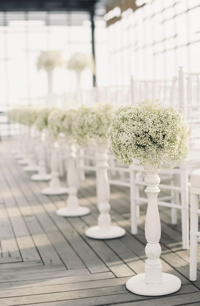 baby's breath wedding decor ideas Wedding aisle decorations, Ceremony