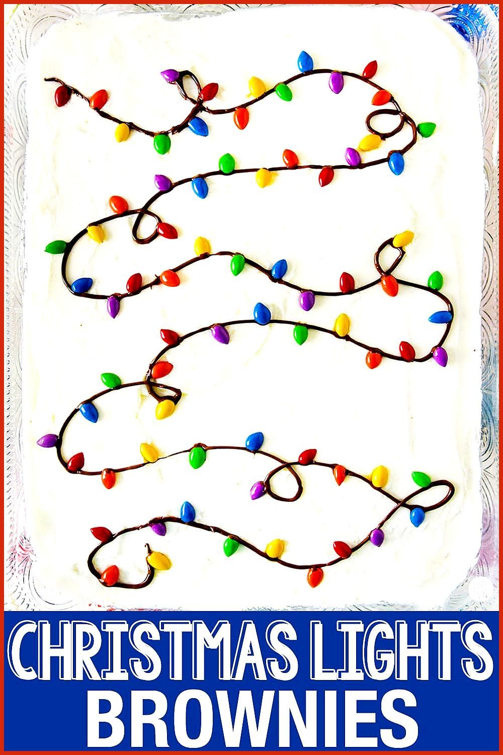 Christmas Lights Brownies Such a cute and festive Christmas treat Brownies are covered with a layer