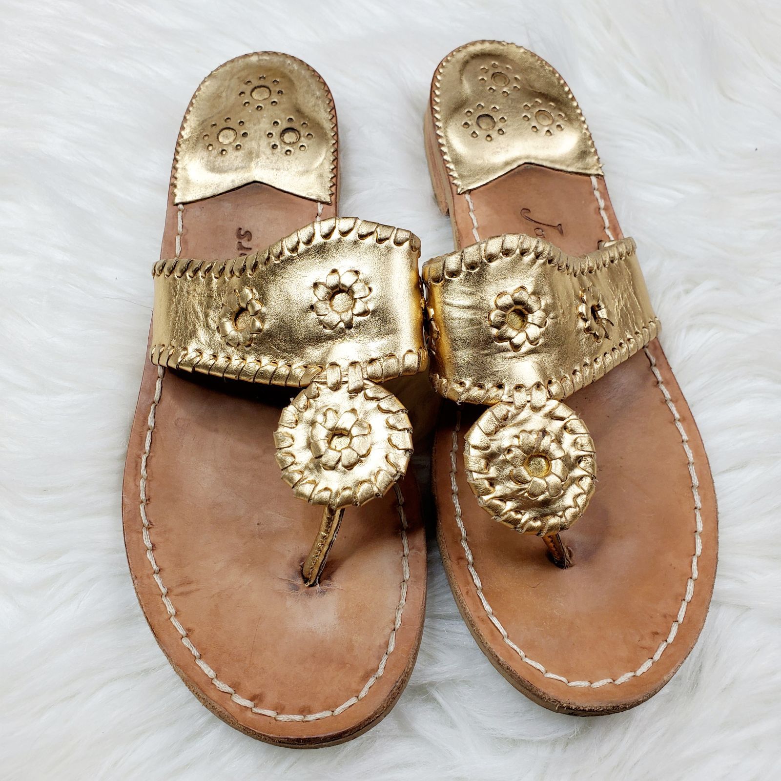 Monogrammed Lfk Jack Roger Sandals Good Used Condition Platinum And White With Lfk Monogram No Trades Pleas Jack Rogers Sandals Jack Rogers Shoes Jack Rogers