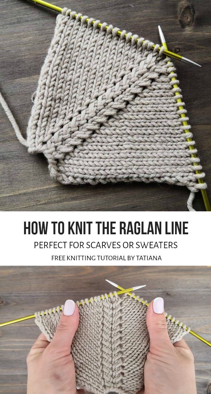 How To Knit The Raglan Line – Free Pattern + Video Knitting Hacks, Knitting Basics, Knitting Help, Lace Knitting Patterns, Knitting For Beginners, Knitting Designs, Knitting Projects, Start Knitting, Knit Stitch Patterns Free