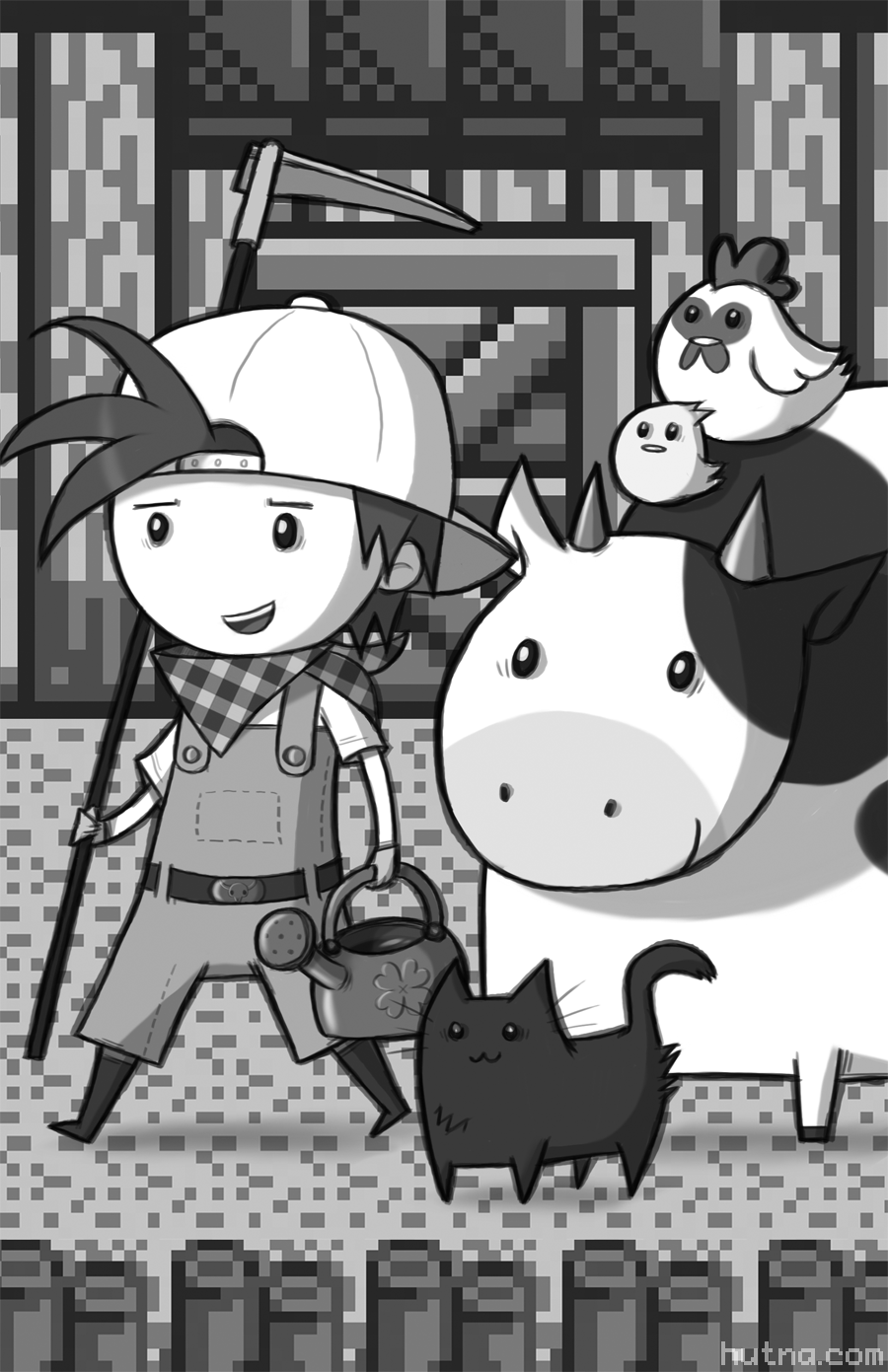 牧場物語gb Harvest Moon Gb 8bit Cat Chickens Cow Fanart Farmer Gameboy Harvestmoon Illustration Videogames 牧場物語gb Harvest Moon Gb 8bit Cat Chickens Cow Fanart Farmer Gameboy Harvestmoon Illustration Videogames