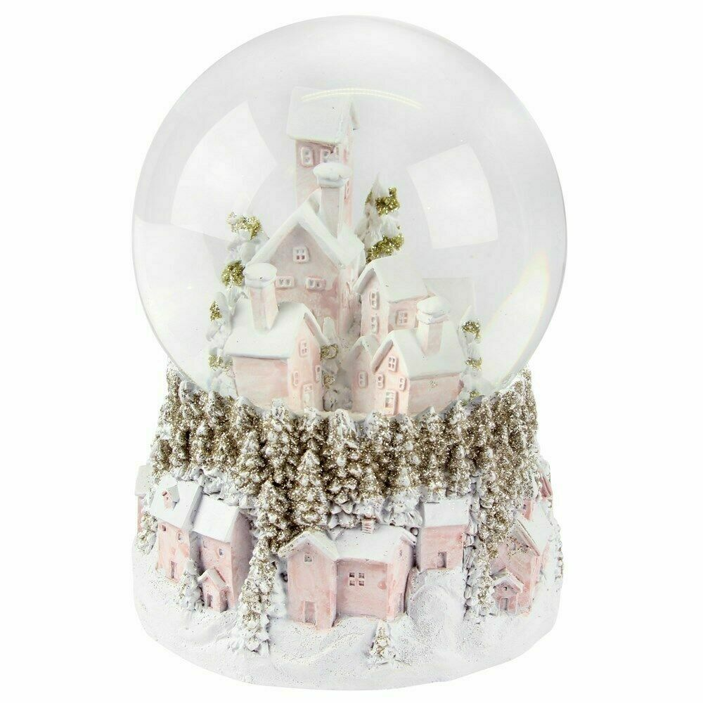 Gisela Graham Snowy Pastel Village Musical LED Light up Snow Globe Gisela Graham Snowy Pastel Village Musical LED Light up Snow Globe