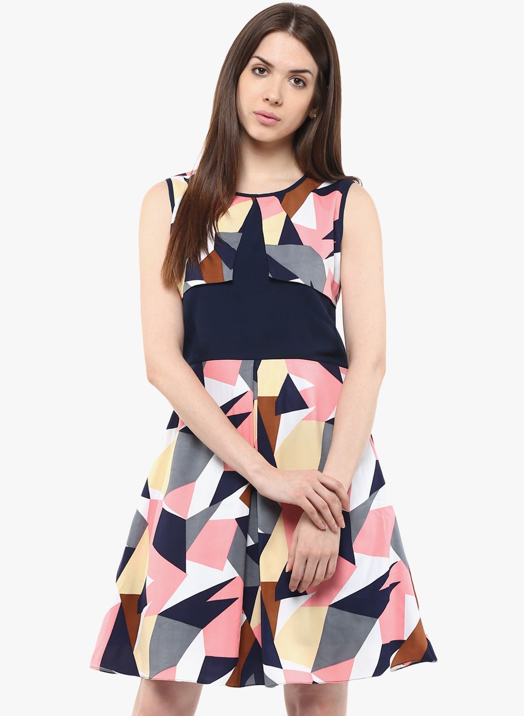 crepe a line dress