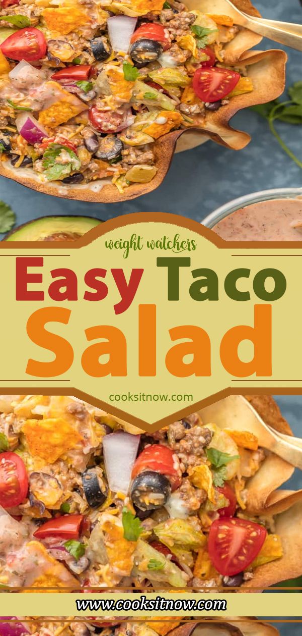 Easy Taco Salad Weight Watchers Smart Points Friendly #WW #Weight_Watchers #Easy_Taco_Salad #Taco_Salad #Easy_Taco #Easy_Salad #Taco #Salad #Famous_Recipe #tacosalad