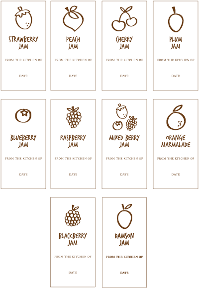 free jam jar labels