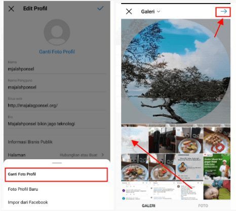cara mengubah foto profil di ig