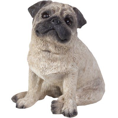 Alcott Hill Hornberger Pug Figurine Dog Sculpture Fawn Pug Pugs