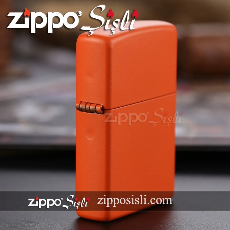 Zippo Cakmak Mat Turuncu Logo Zippo Sisli Turuncu Si Se Logolar
