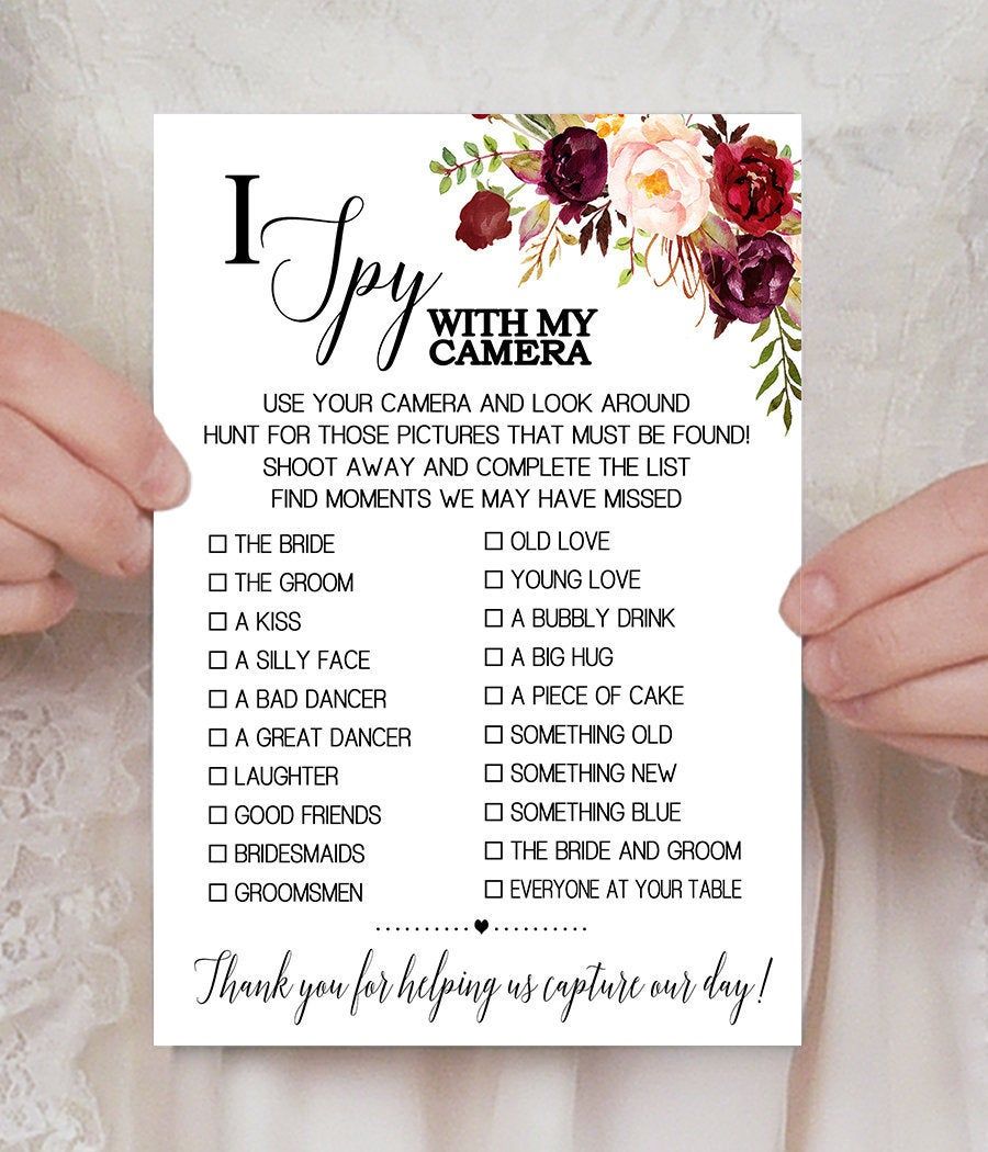 i spy game wedding reception bridal shower find the photo