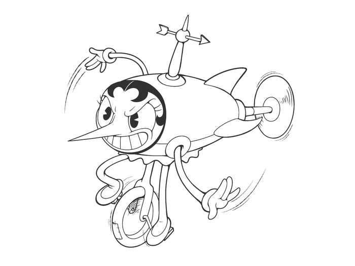 Hilda Berg From Cuphead Coloring Page Cartoon coloring pages